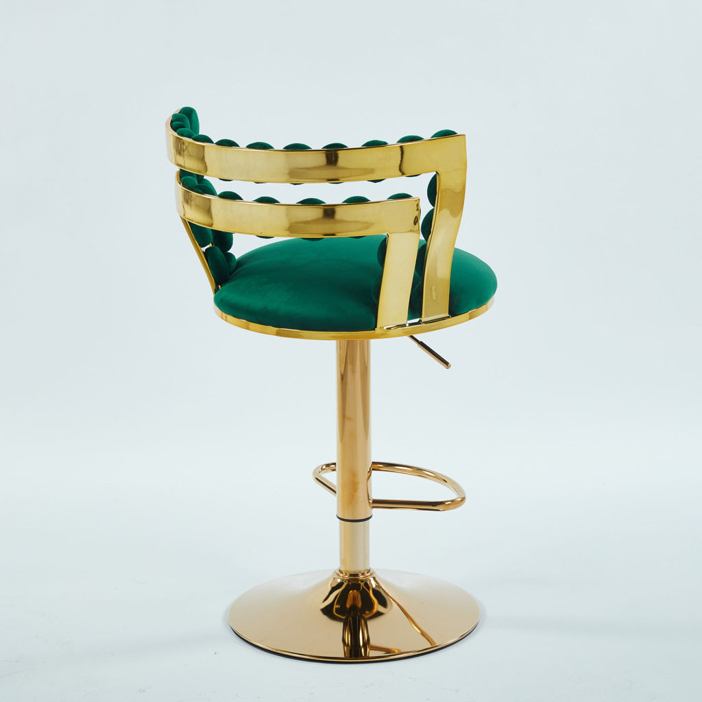 Modern Bar Chair With Iron Tube Legs, Soft Cushions And Comfortable Backrest (Set of 2)