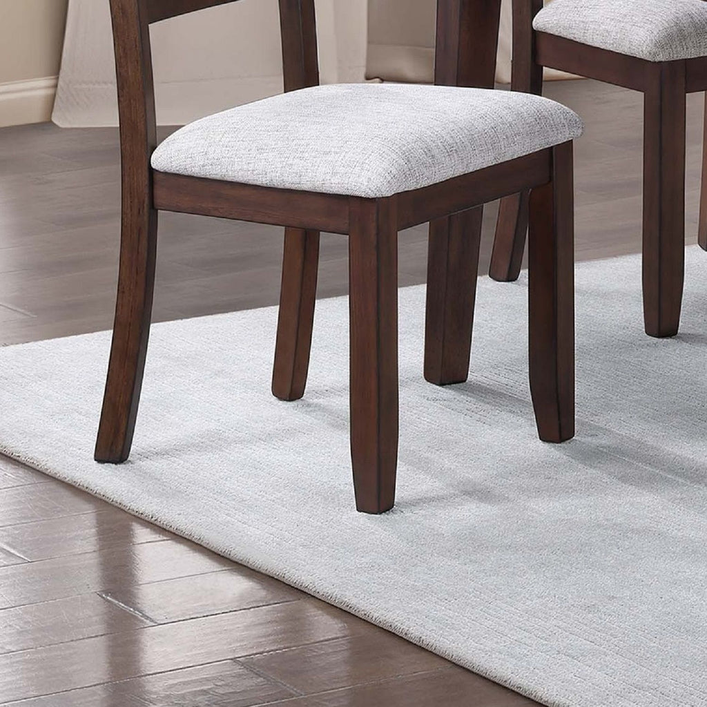 6 Piece Dining Set Table With Storage Ladder Back Chairs And Bench - Walnut