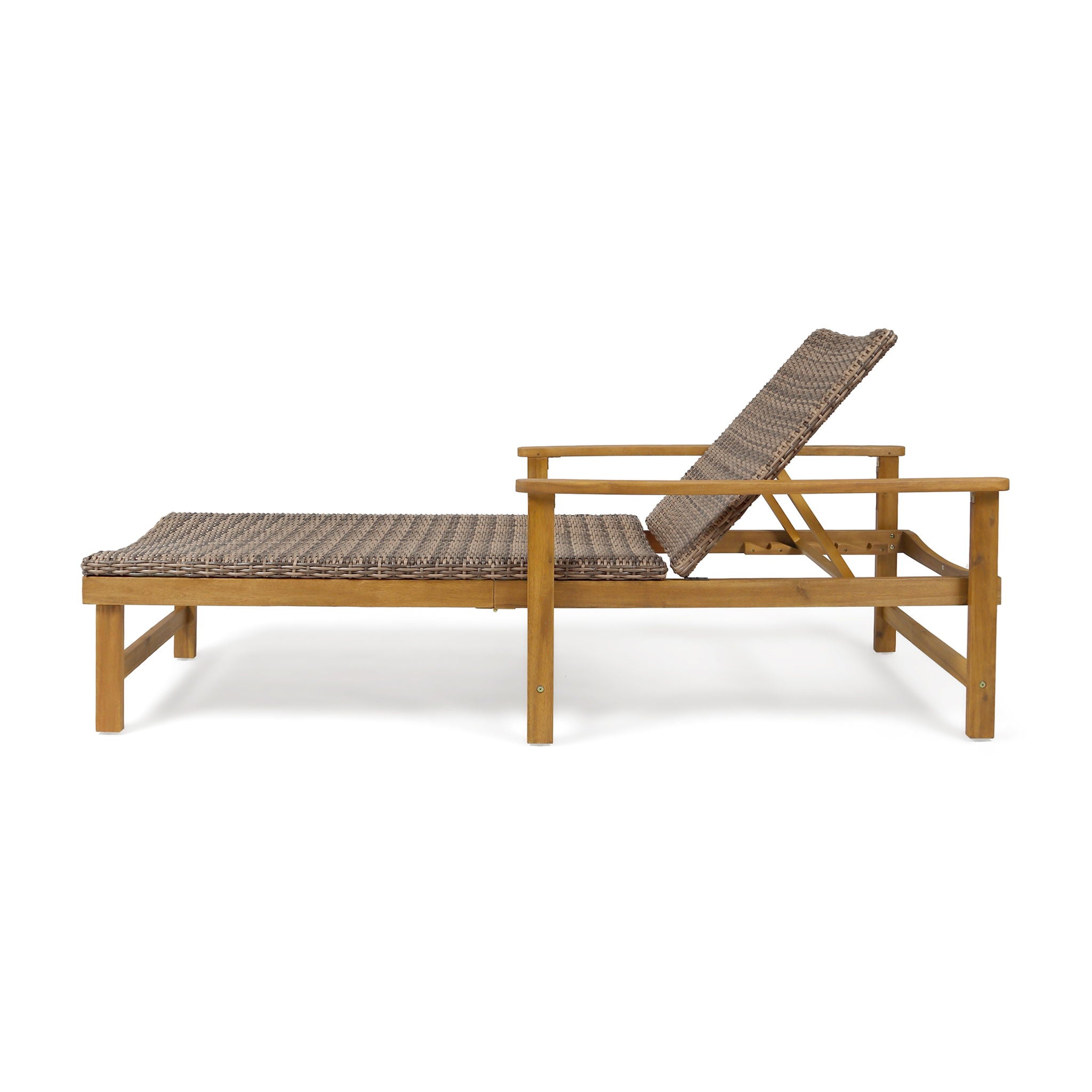 Hampton - Outdoor Chaise Lounge With Adjustable Backrest - Natural