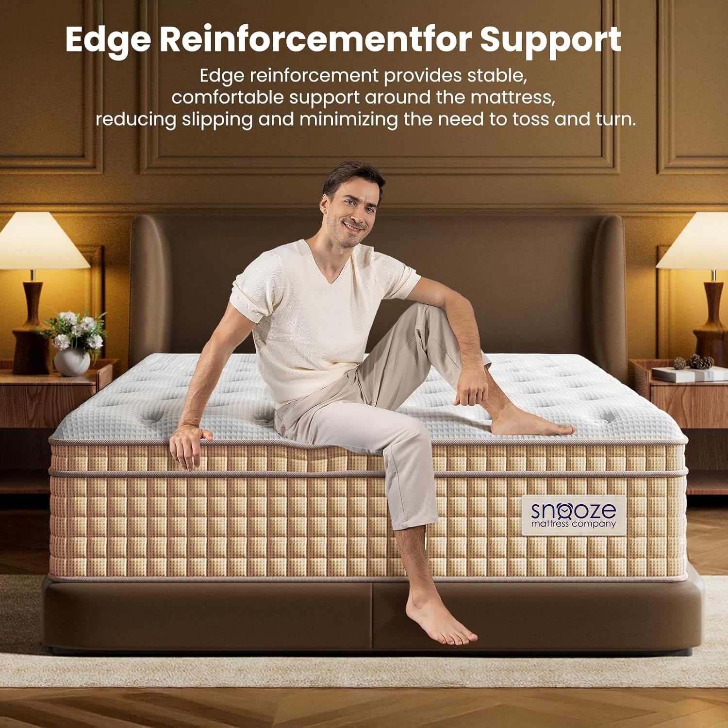 Snooze Mattress Company Glacier - 12" Euro Top Medium Firm Hybrid Mattress With Independently Encased Coils & Gel Memory Foam