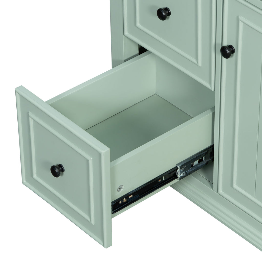 Modern Bathroom Vanity With Sink, Adjustable Shelf, Flip Drawer & 2 Drawers