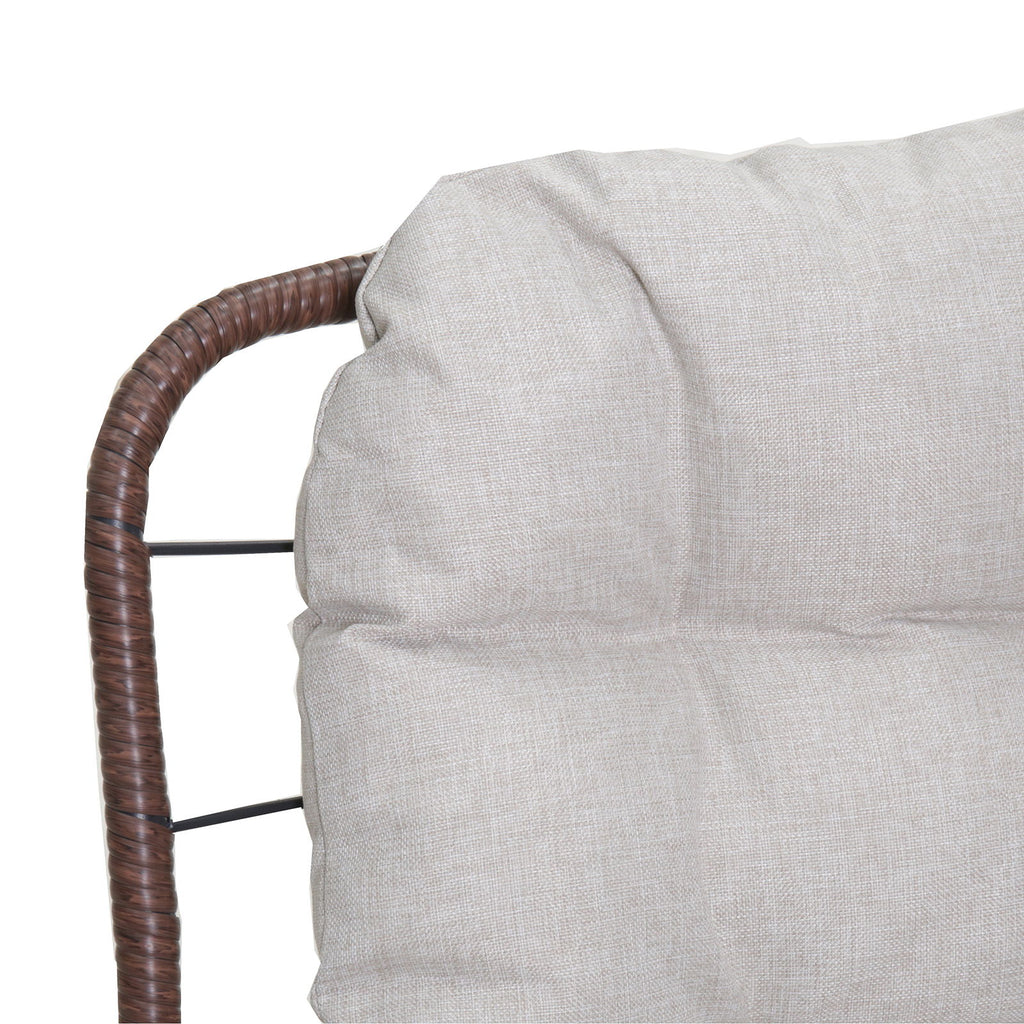 Patio Loveseat Sofa With Extra Thick Tufted Cushion - Brown