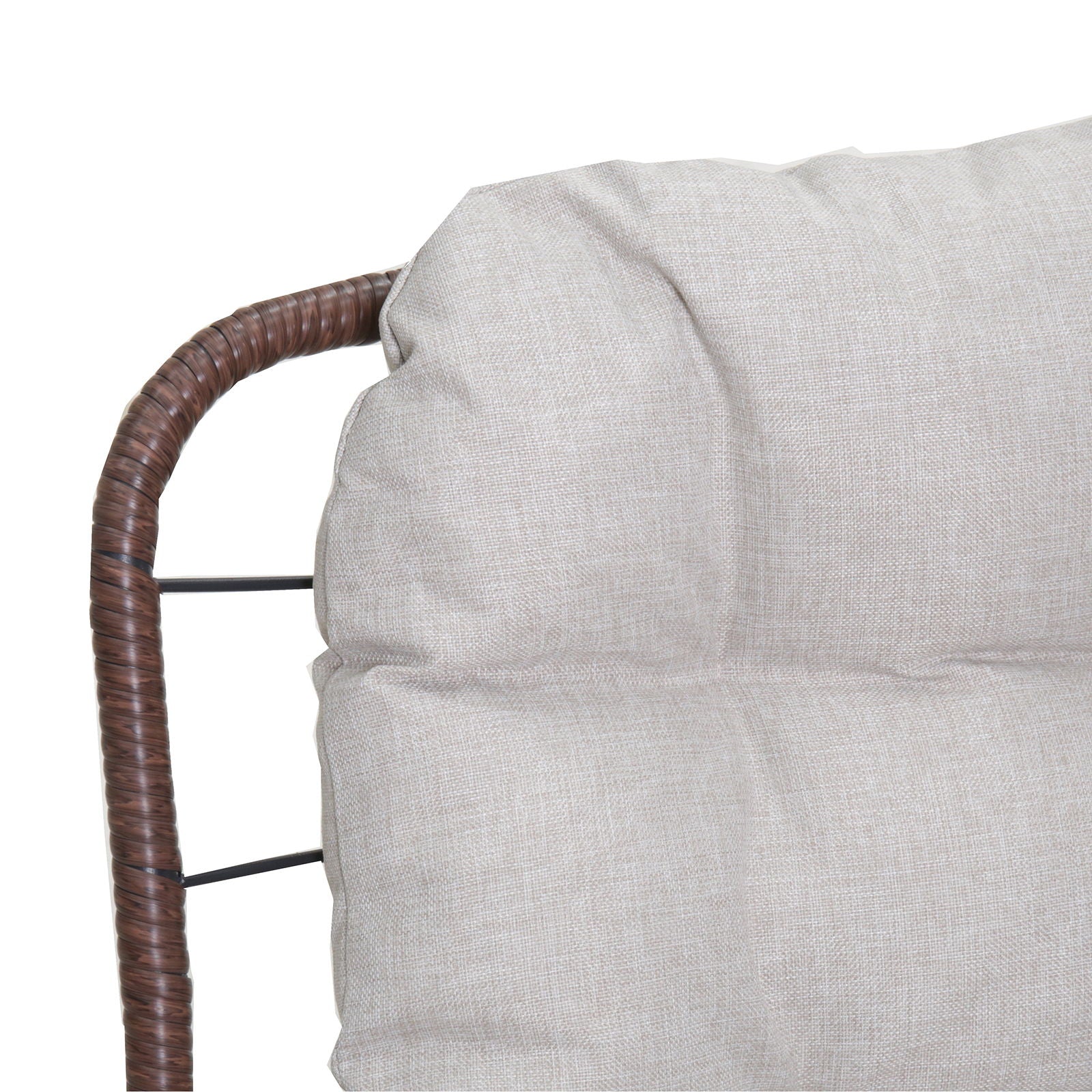 Patio Loveseat Sofa With Extra Thick Tufted Cushion - Brown
