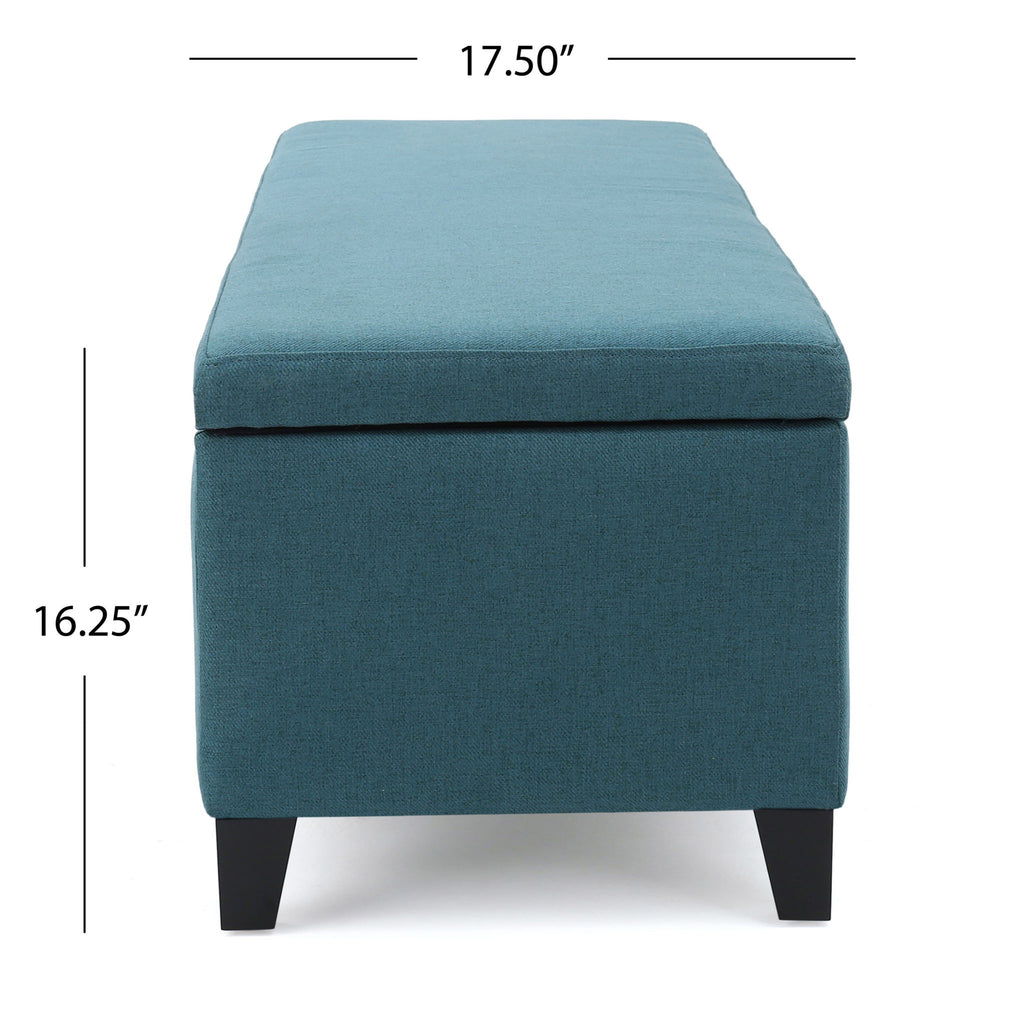 Contemporary Storage Ottoman Bench With Upholstery