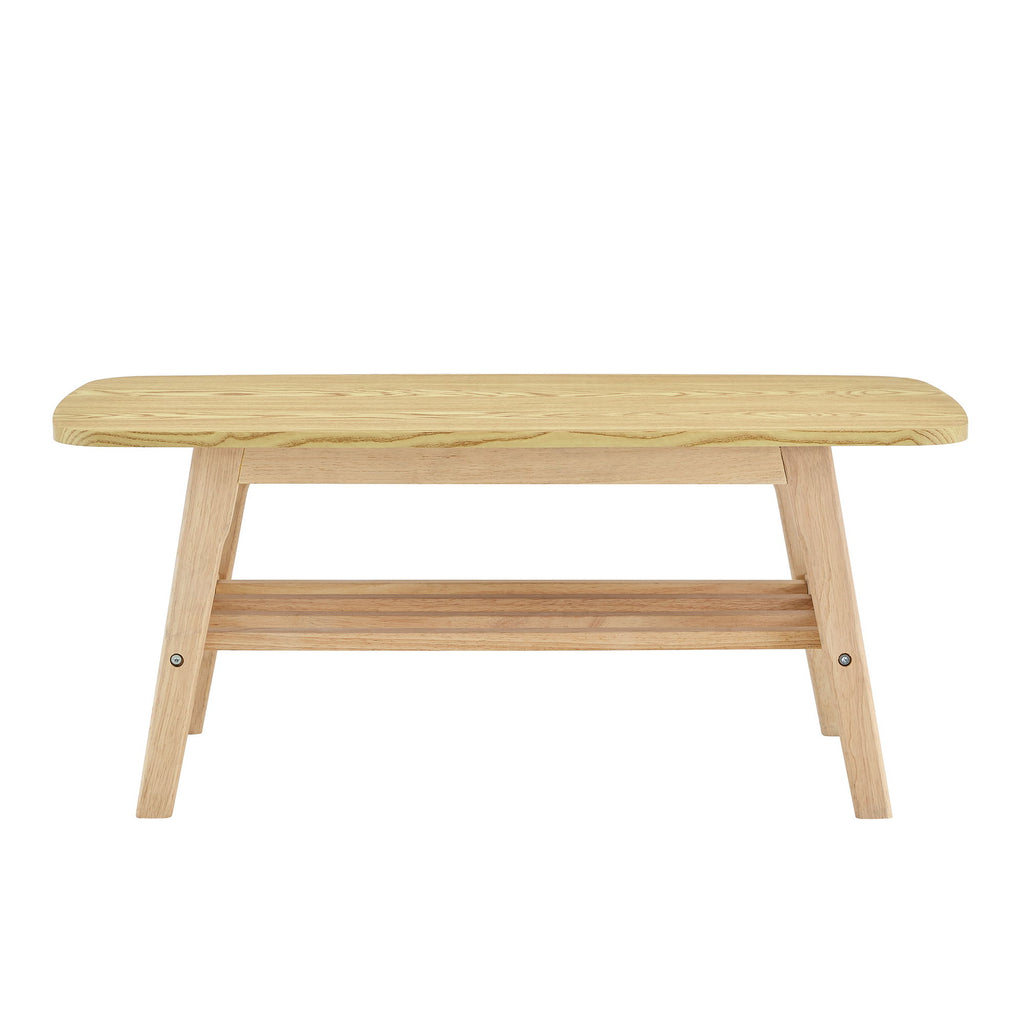 Coffee Table With Double Layer Storage For Living Rooms - Wood