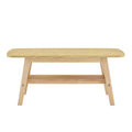 Coffee Table With Double Layer Storage For Living Rooms - Wood