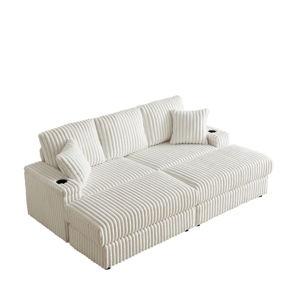 3 Seater Sofa With 2 Ottomans For Living Room