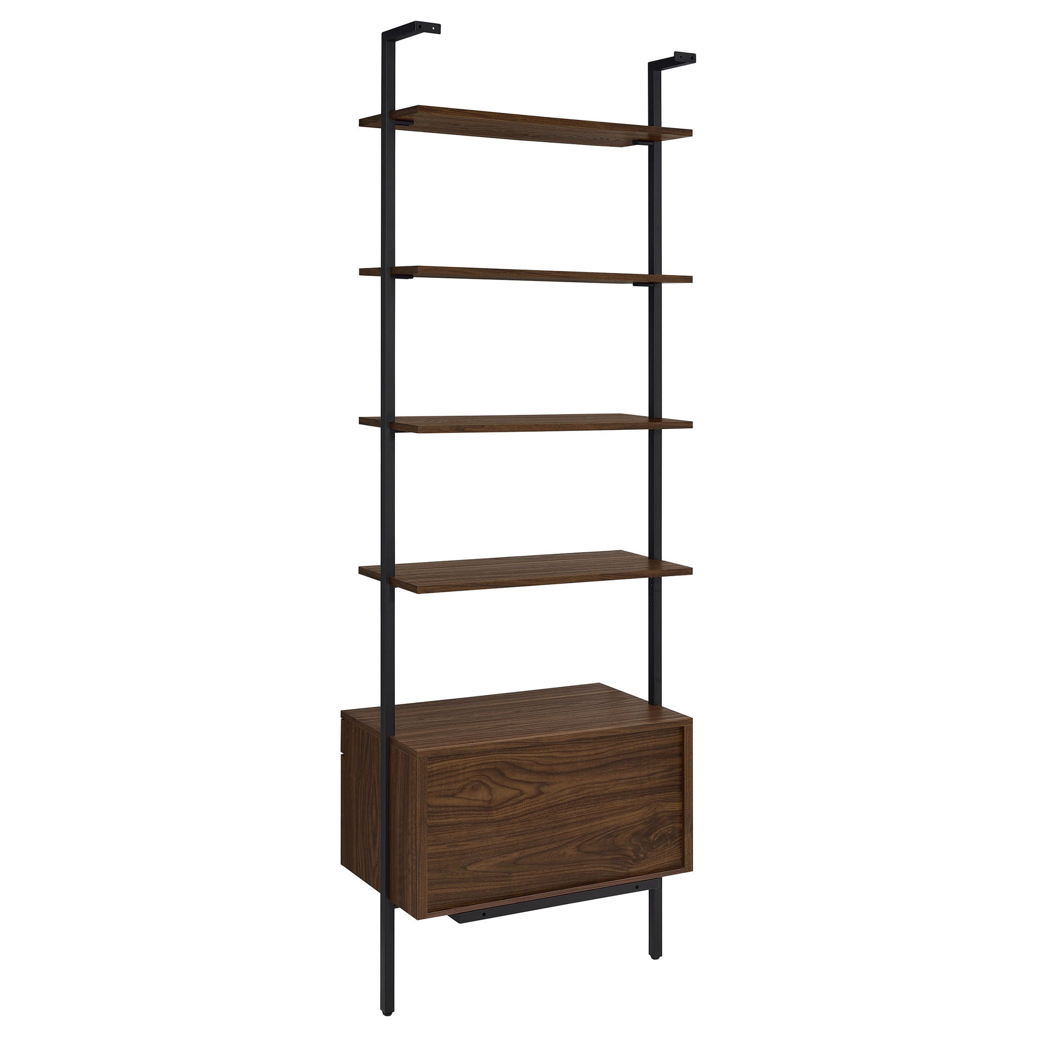 Wendell - 4 Shelf Storage Wall Bookshelf - Walnut