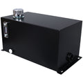 Heavy Duty Hydraulic Fluid Tank 10 Gal Steel Reservoir With Strainer, Gauge & Breather Cap For Tractors & Trucks - Black