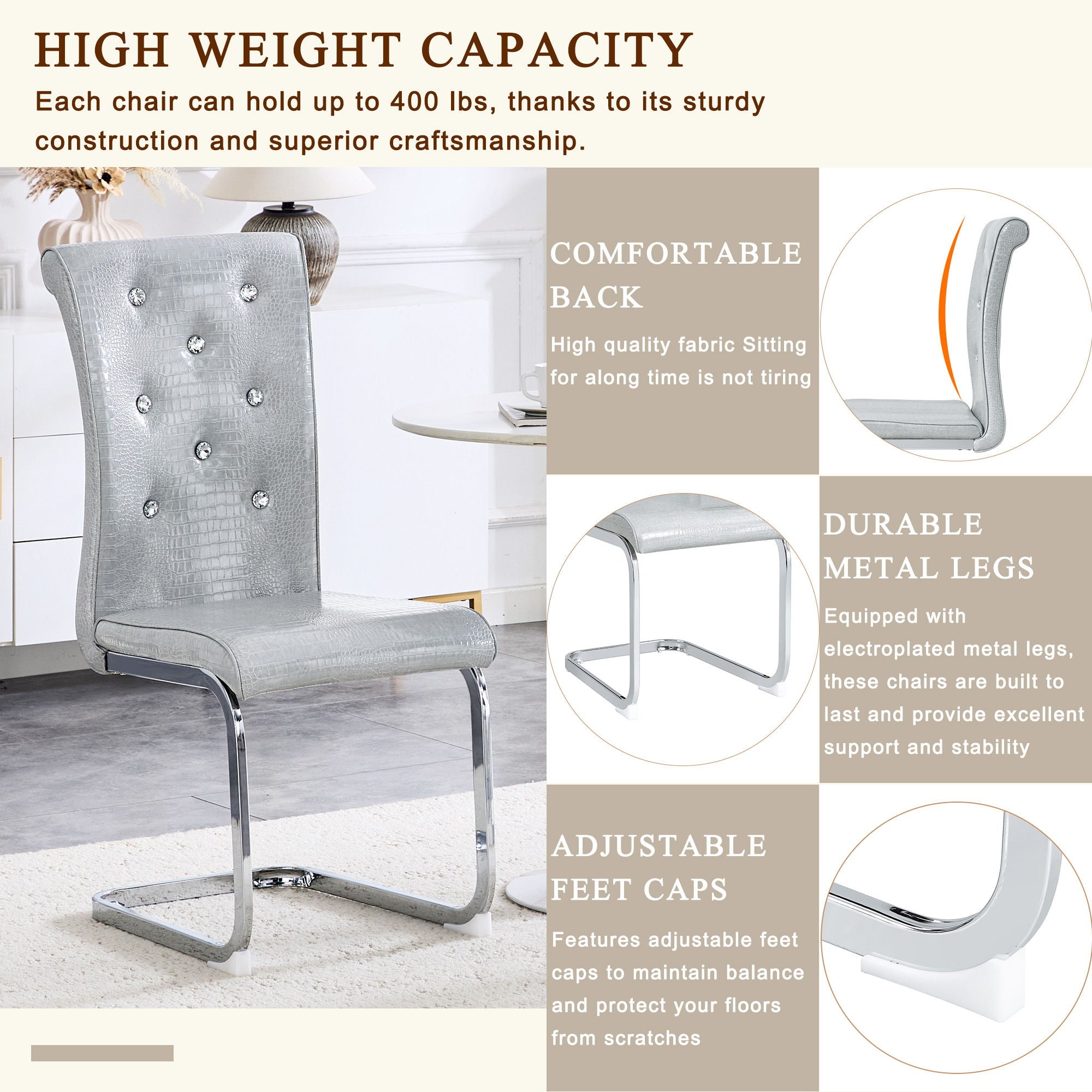 Elegant Design Upholstered Dining Chairs