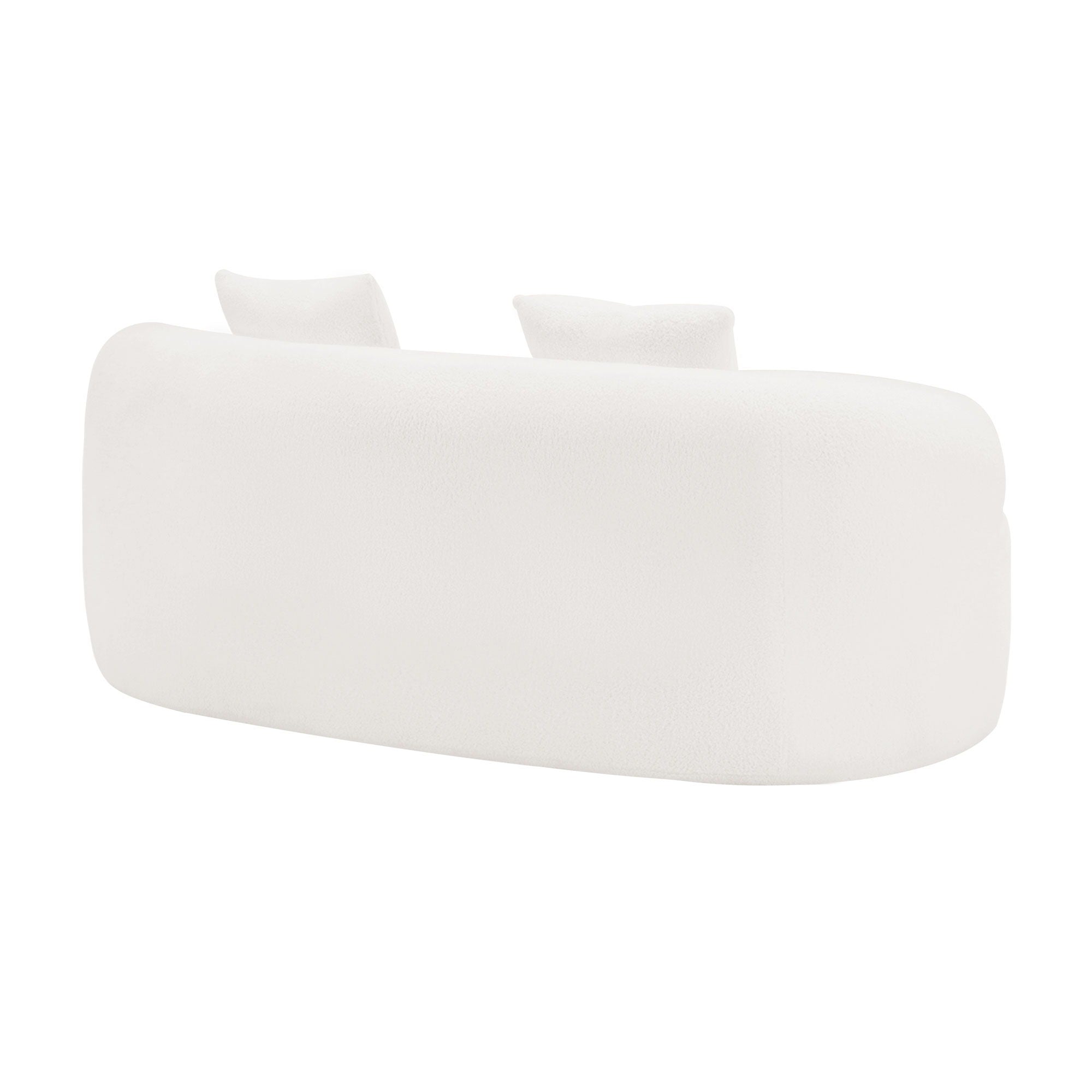 Curved Loveseat Sofa With Round Armrest