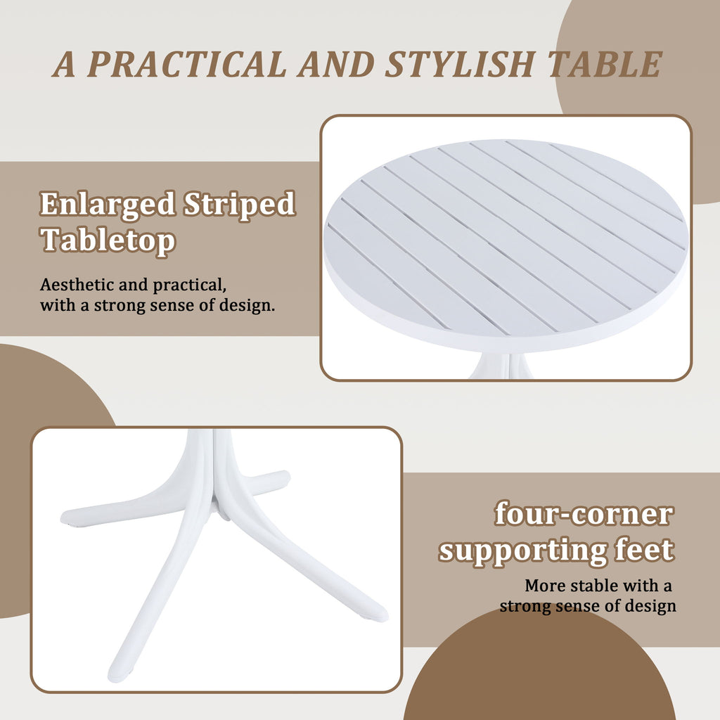 4 Modern Stackable Plastic Armchair Matched With Round Table