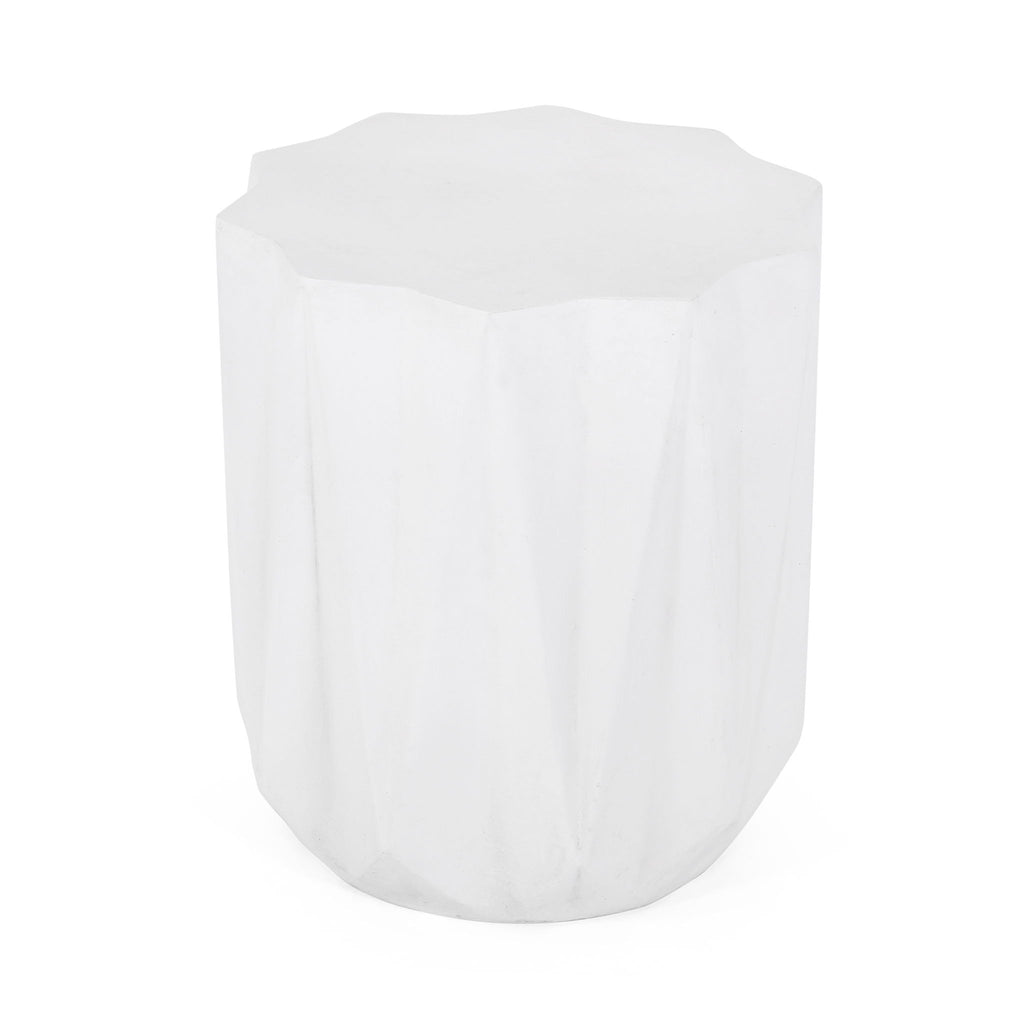 Outdoor Lightweight Concrete Side Table - Antique White