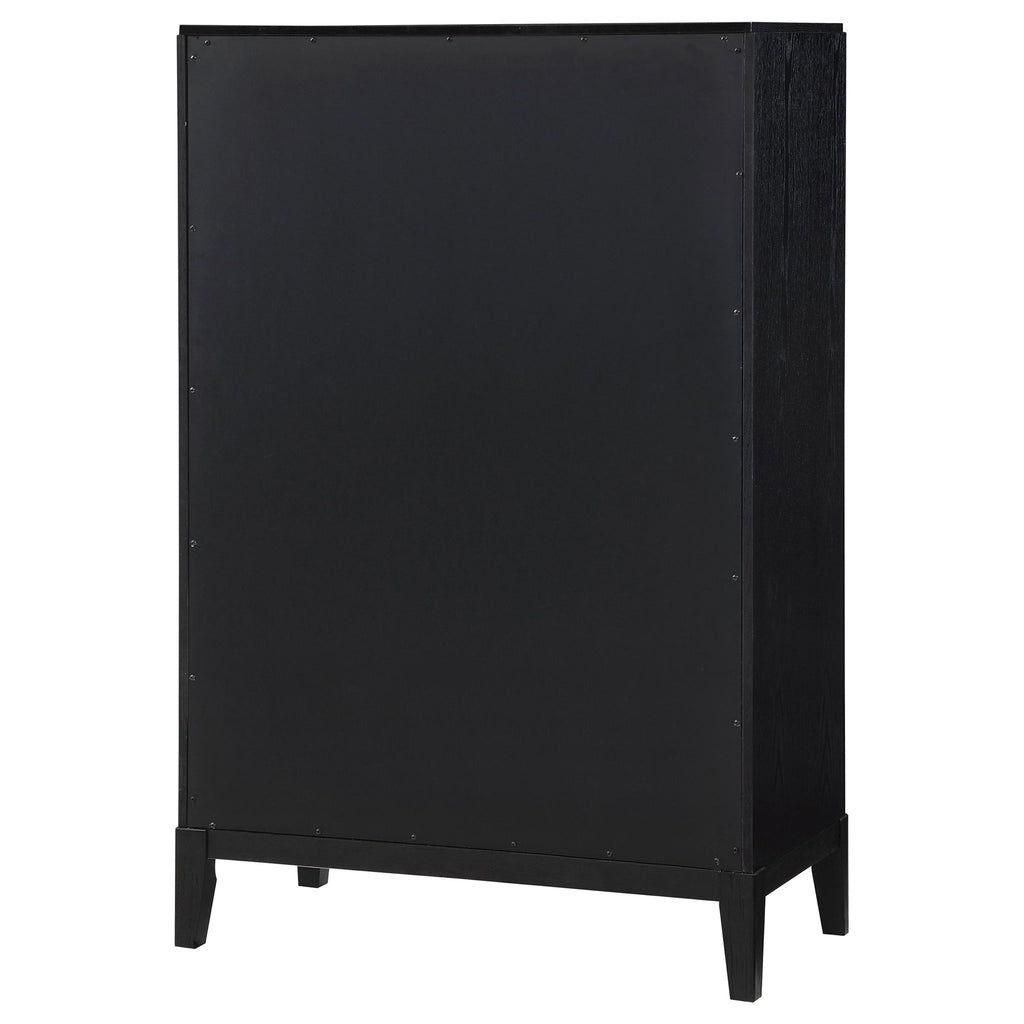 Mason - 5 Drawer Chest With Fluted Design - Black