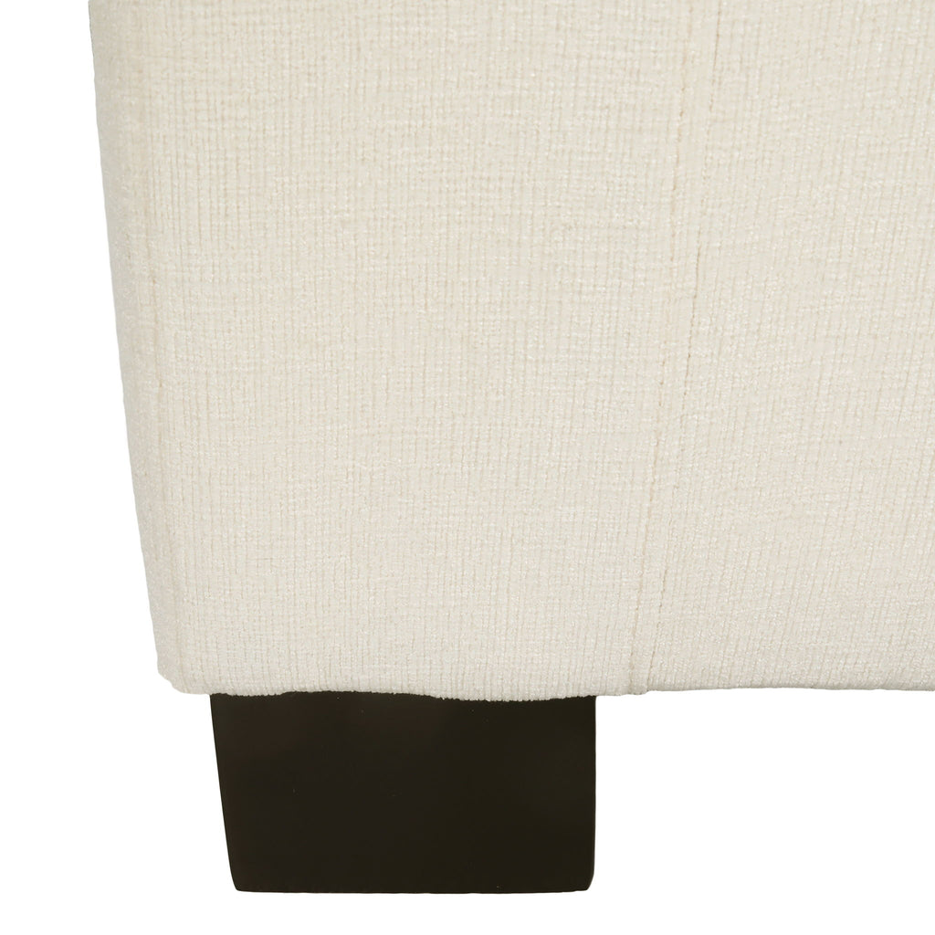 Textured Fabric Ottoman Bench With Hinged Lid