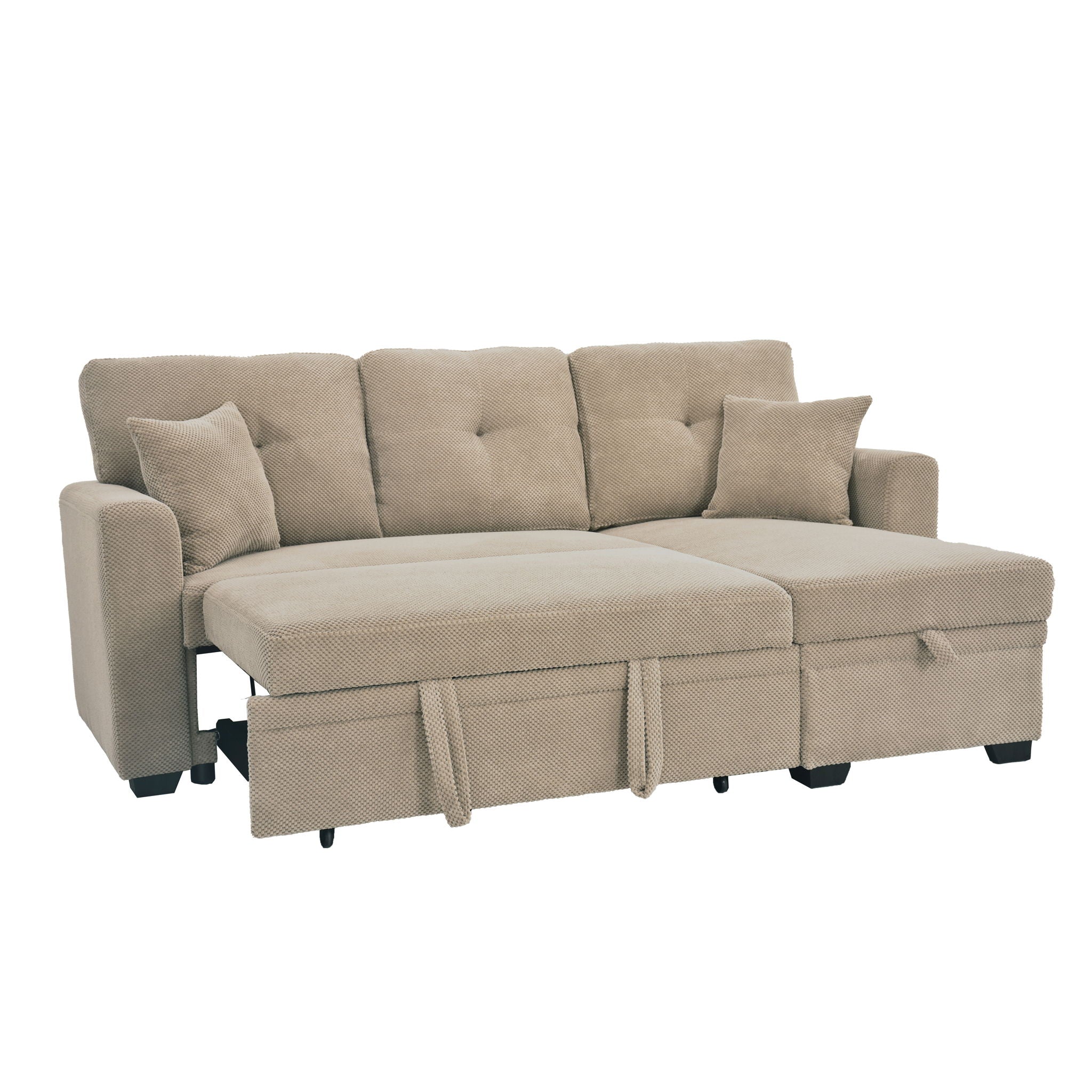 Sleeper Sectional With Pull Out Bed, Reversible Chaise