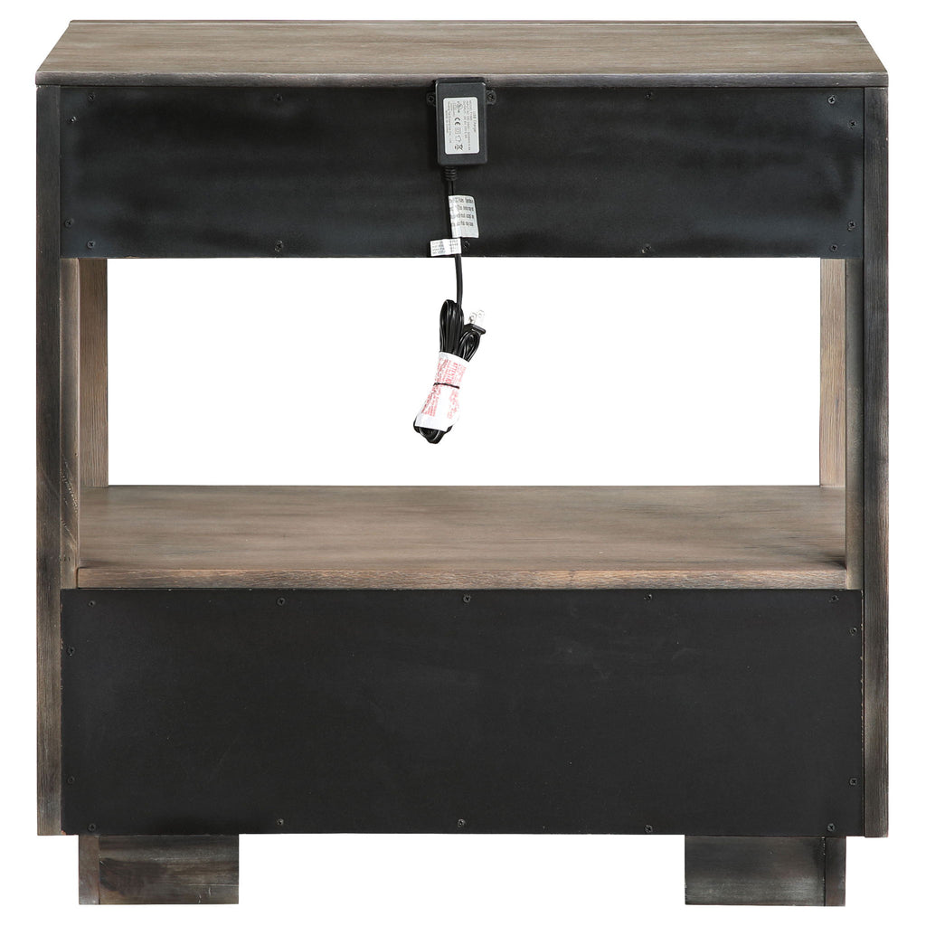 Prescott - 2 Drawers Nightstand With Open Shelf - Taupe