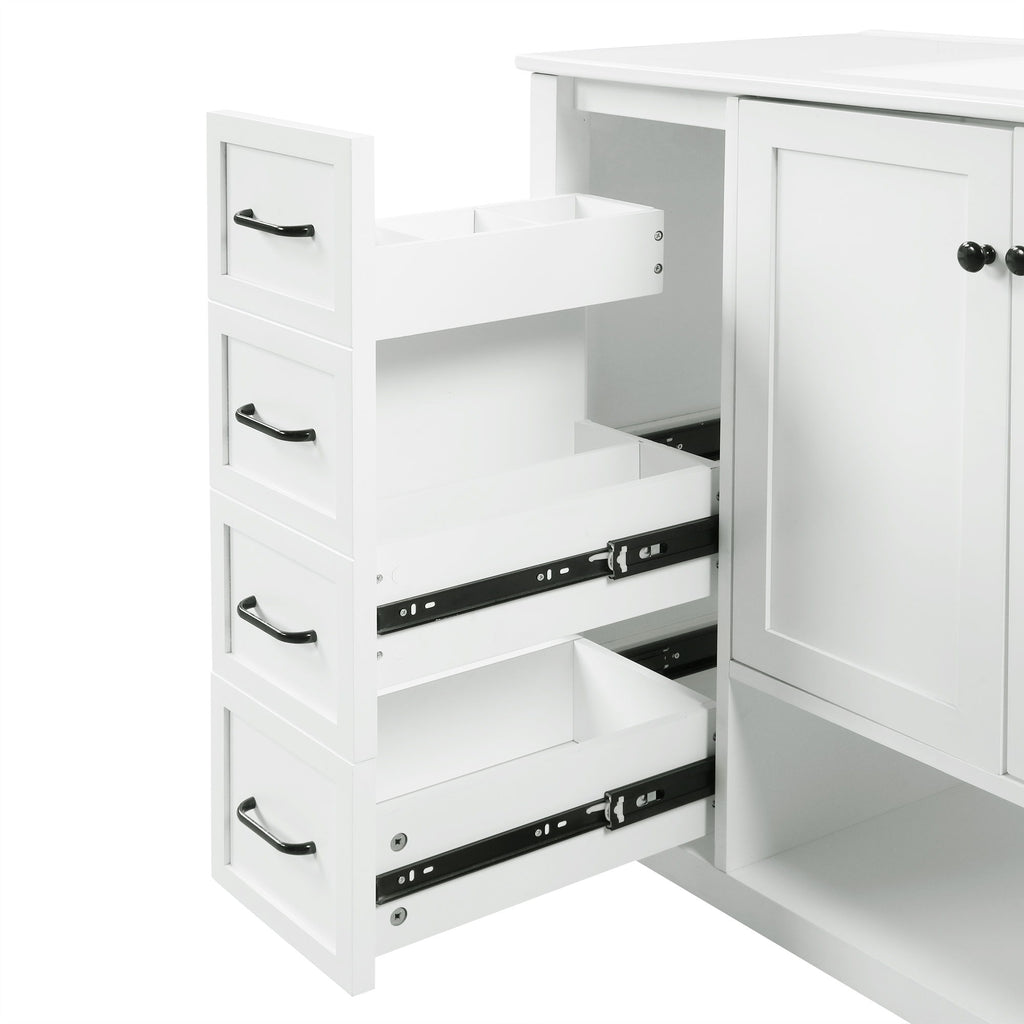 Bathroom Vanity With Sink Top, Bathroom Vanity Cabinet With 2 Doors And 2 Drawers, Open Shelf