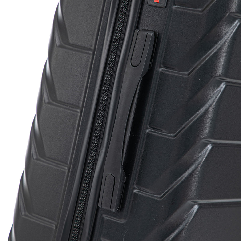 Hard Shell Luggage With Scratch Resistant Surface, 4 Wheels, Combination Lock & Side Hooks