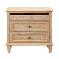 Nightstand With Charging Station, 3 Drawer Storage Table