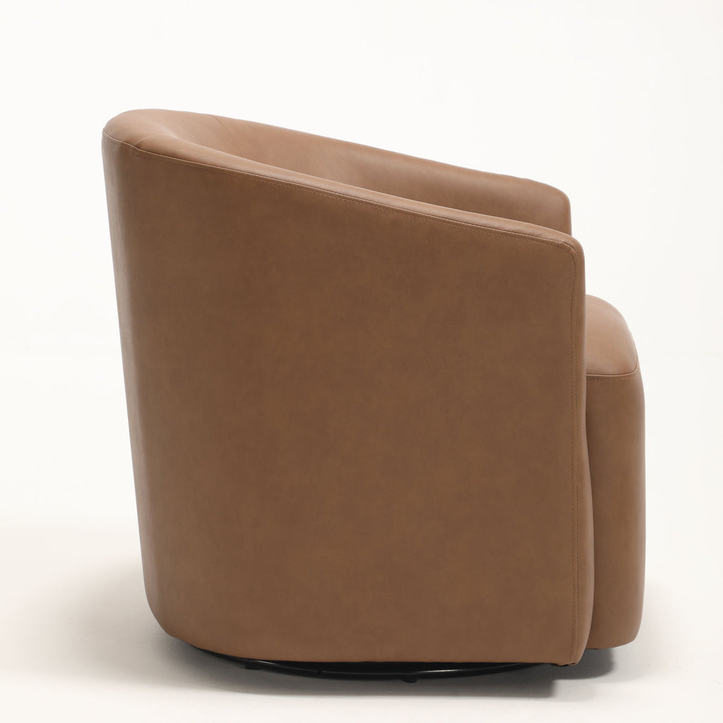 Swivel Barrel Accent Chair For Living Room - Antique Brown