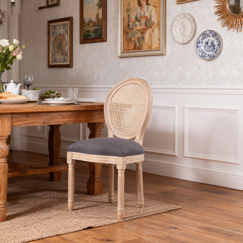 French Country Dining Chairs & Round Back (Set of 2)