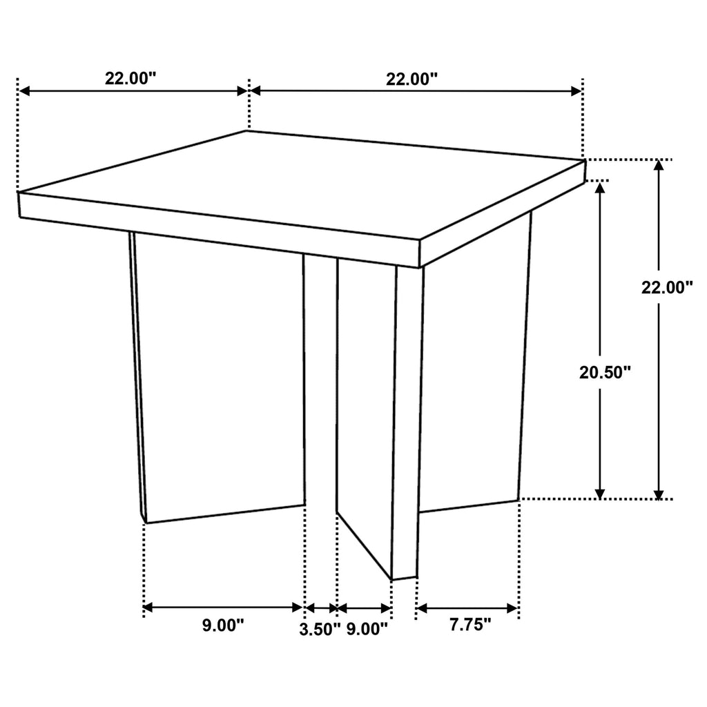 Neskowin - 2 Piece And End Table Set With Geometric Panels - Brown