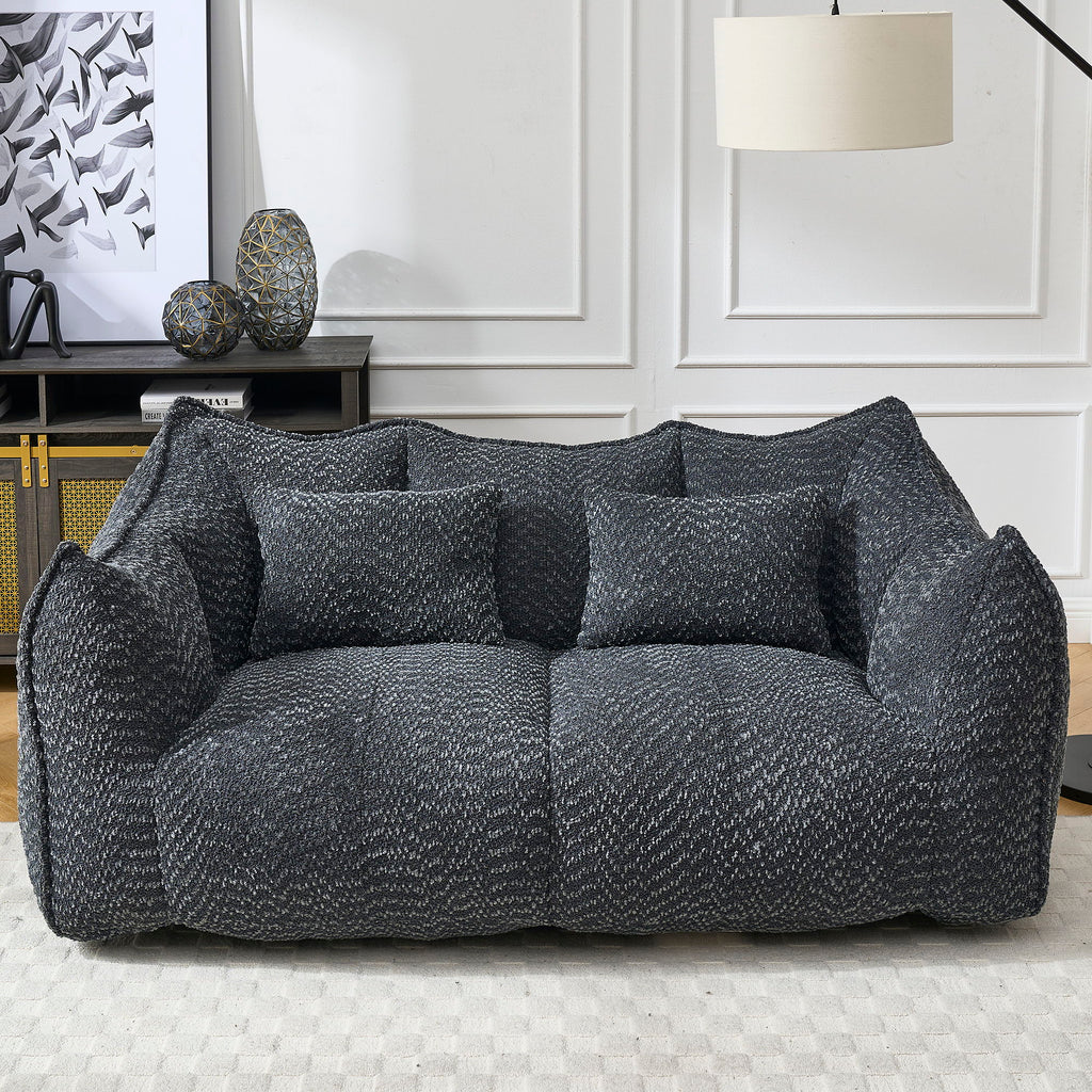Comfortable Dual Beanbag Chair With High Resilience Foam Core For 2 People
