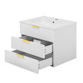 Modern Floating Bathroom Cabinet With Basin Sink And Side Storage, Rectangular Vanity
