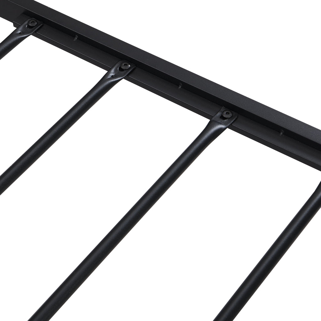 Platform Bed Frame With Wooden Headboard And Footboard, USB Liner