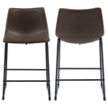 Armless Counter Height Stools (Set of 2) - Brown