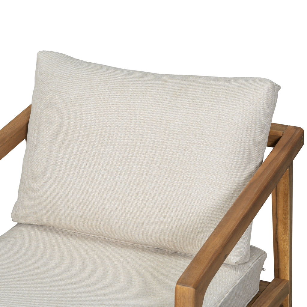 Westin - Outdoor Acacia Wood 4 Pieces Chat Set - Teak / Beige