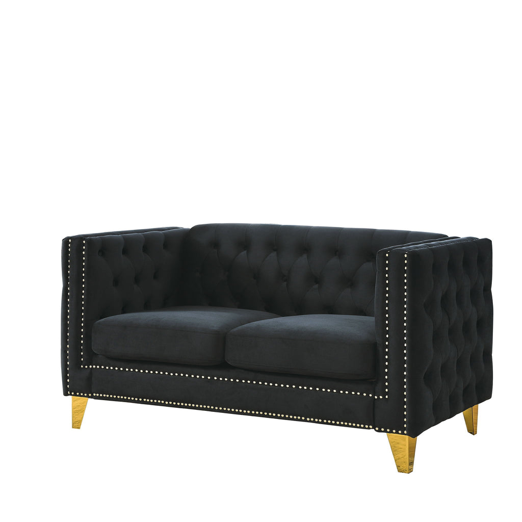 Modern Sofa With Button Tufting, Upholstered Couch For Living Room