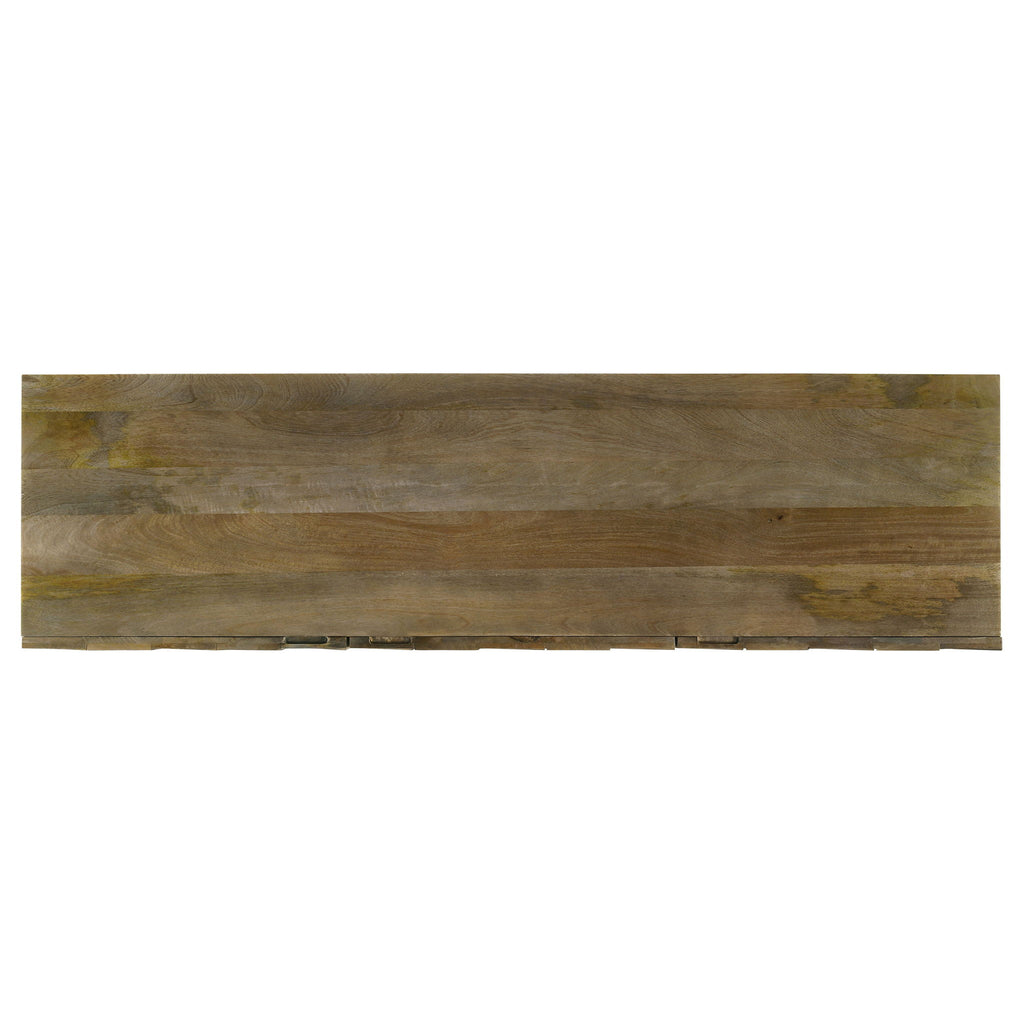 Roman - 3 Door Server With Chevron Design - Brown
