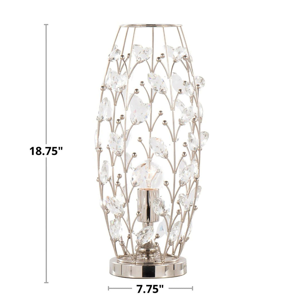 Crystal - Buds Contemporary Uplight Lamp - Polished Nickel / Clear Crystal