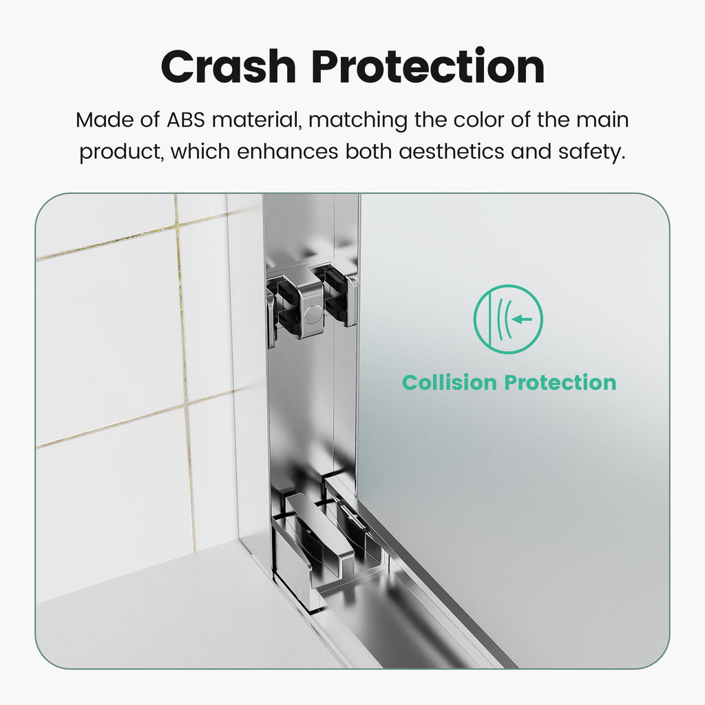 Semi Frameless Double Sliding Shower Door With Tempered Glass