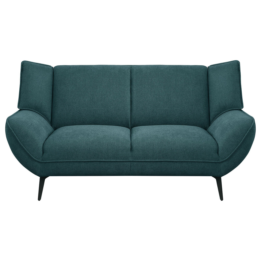 Logan - Flared Arm Loveseat Lounge Sofa - Teal Blue