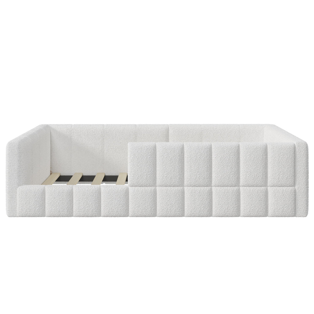 Upholstered Daybed With Soft Padded Cube Design