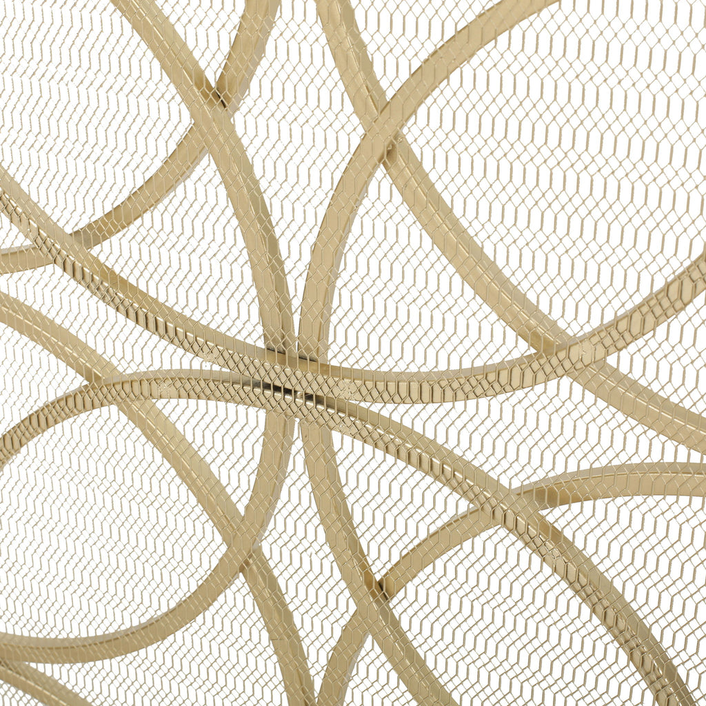 Thayer - Single Panel Iron Fireplace Screen With Geometric Design