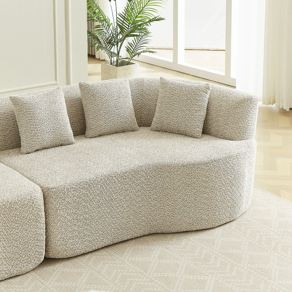Curved Sectional Sofa With 6 Pillows