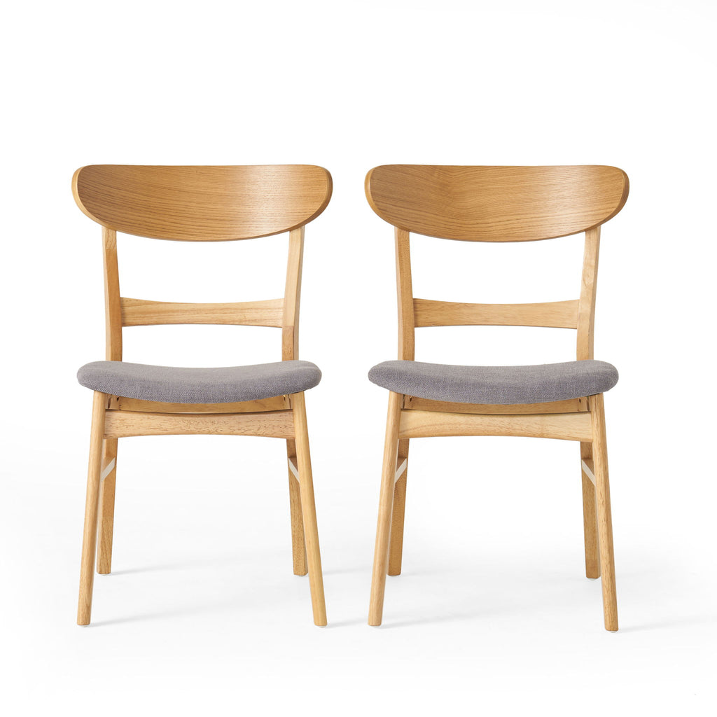 Mid Century Modern Dining Chair With Upholstered Seat And Wood Frame
