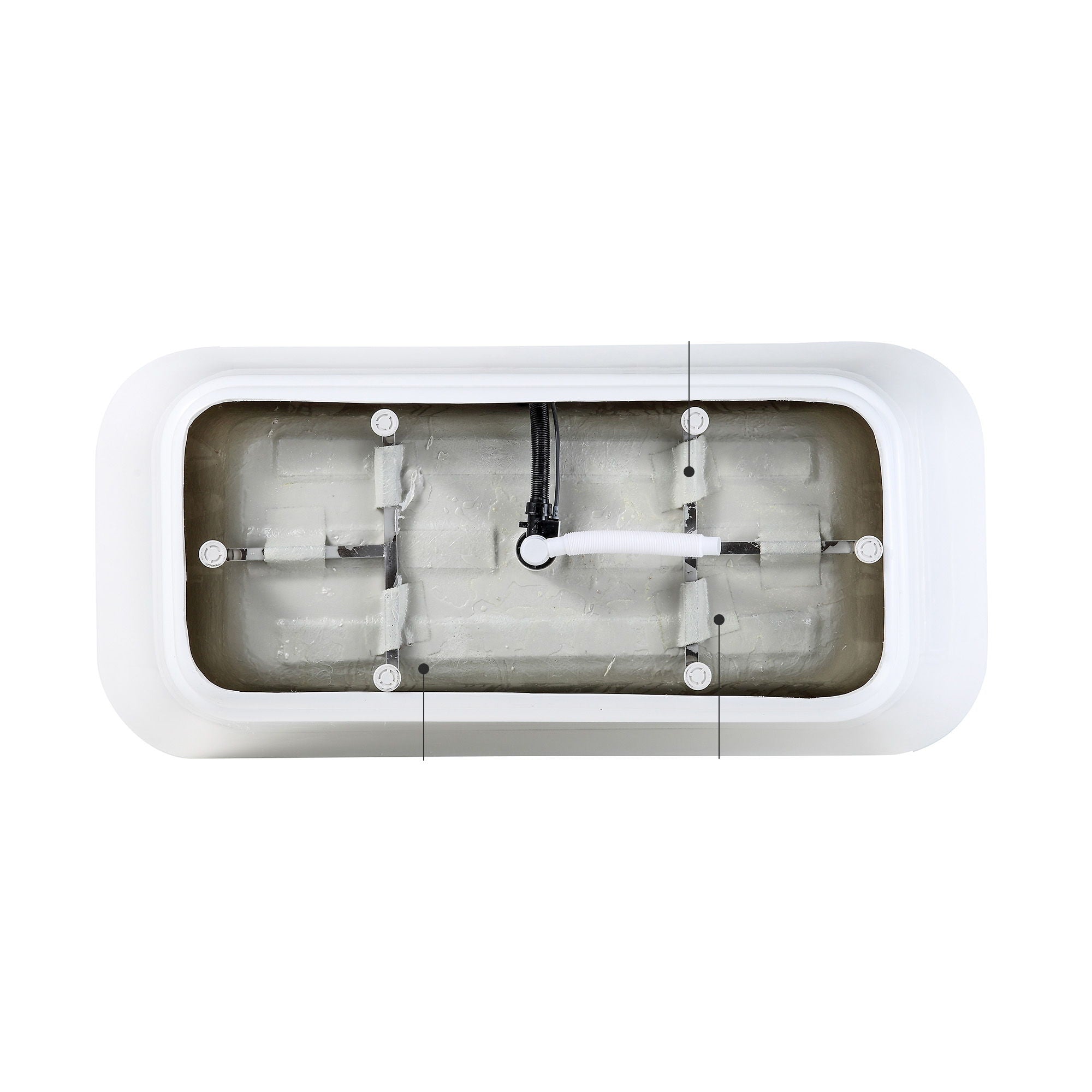 Contemporary Glossy Freestanding Bathtub With Overflow And Drain