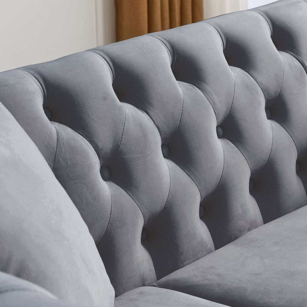 Chesterfield Sofa With Rolled Arms And Nailhead Trim