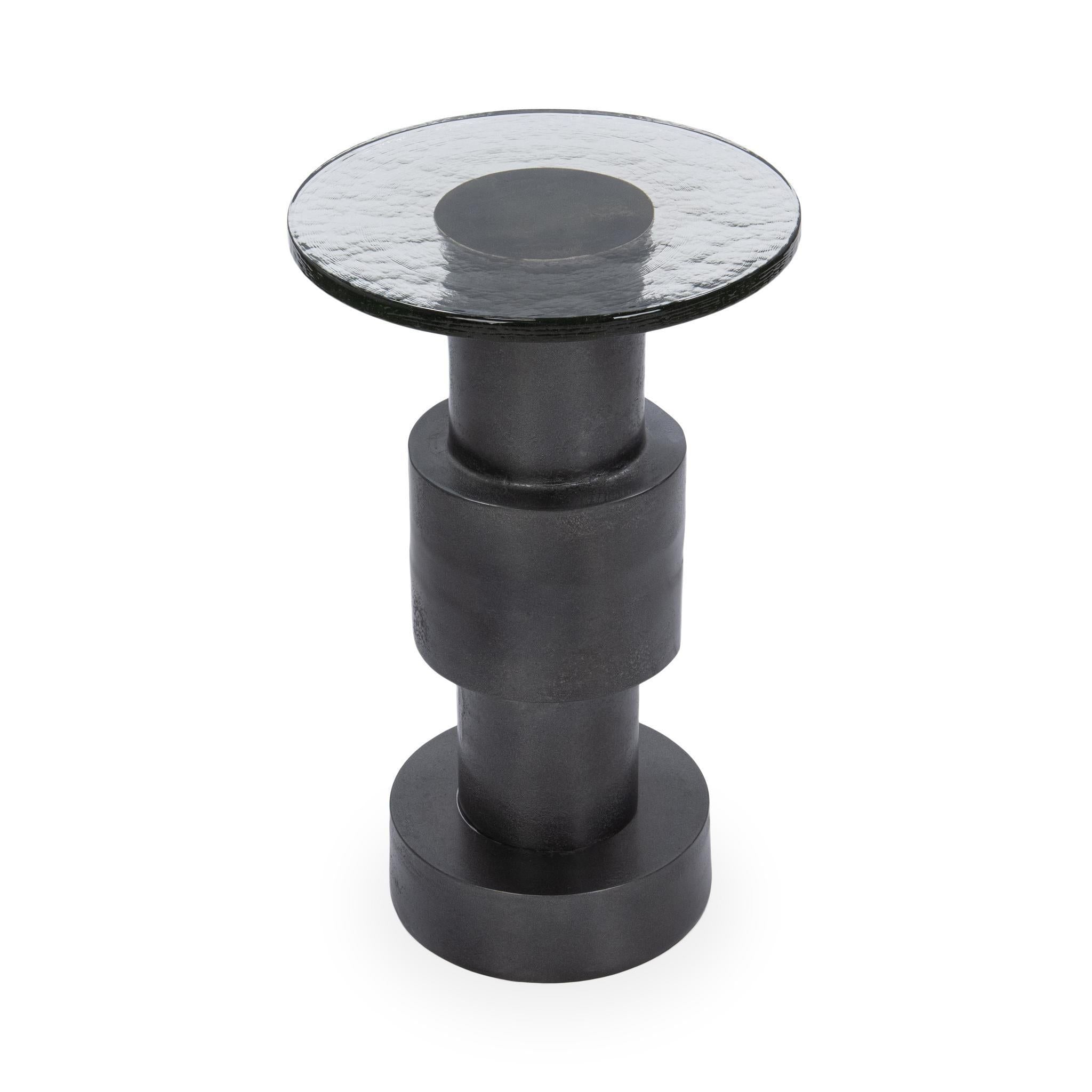 Callen - Round Accent Table - Antique Nickel