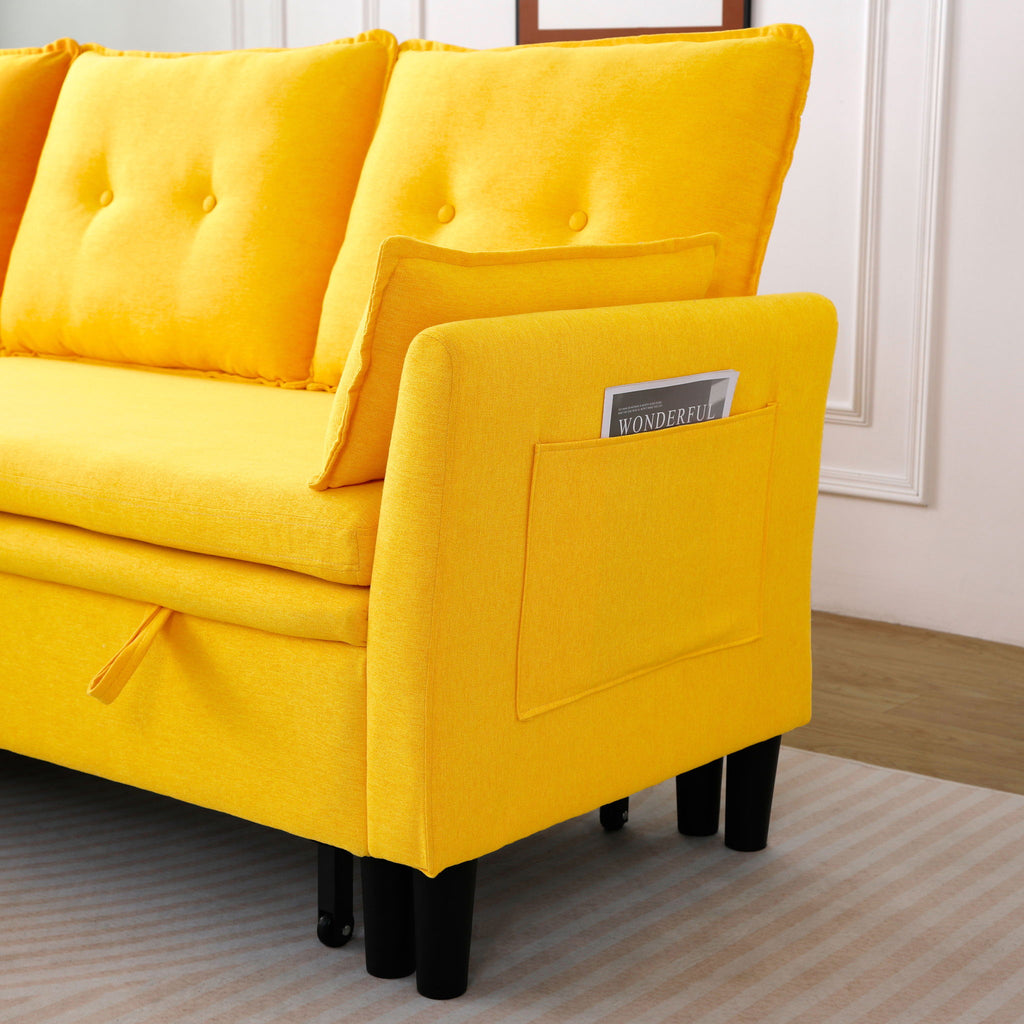 L-Shaped Reversible Chaise Sectional Sofa With Storage