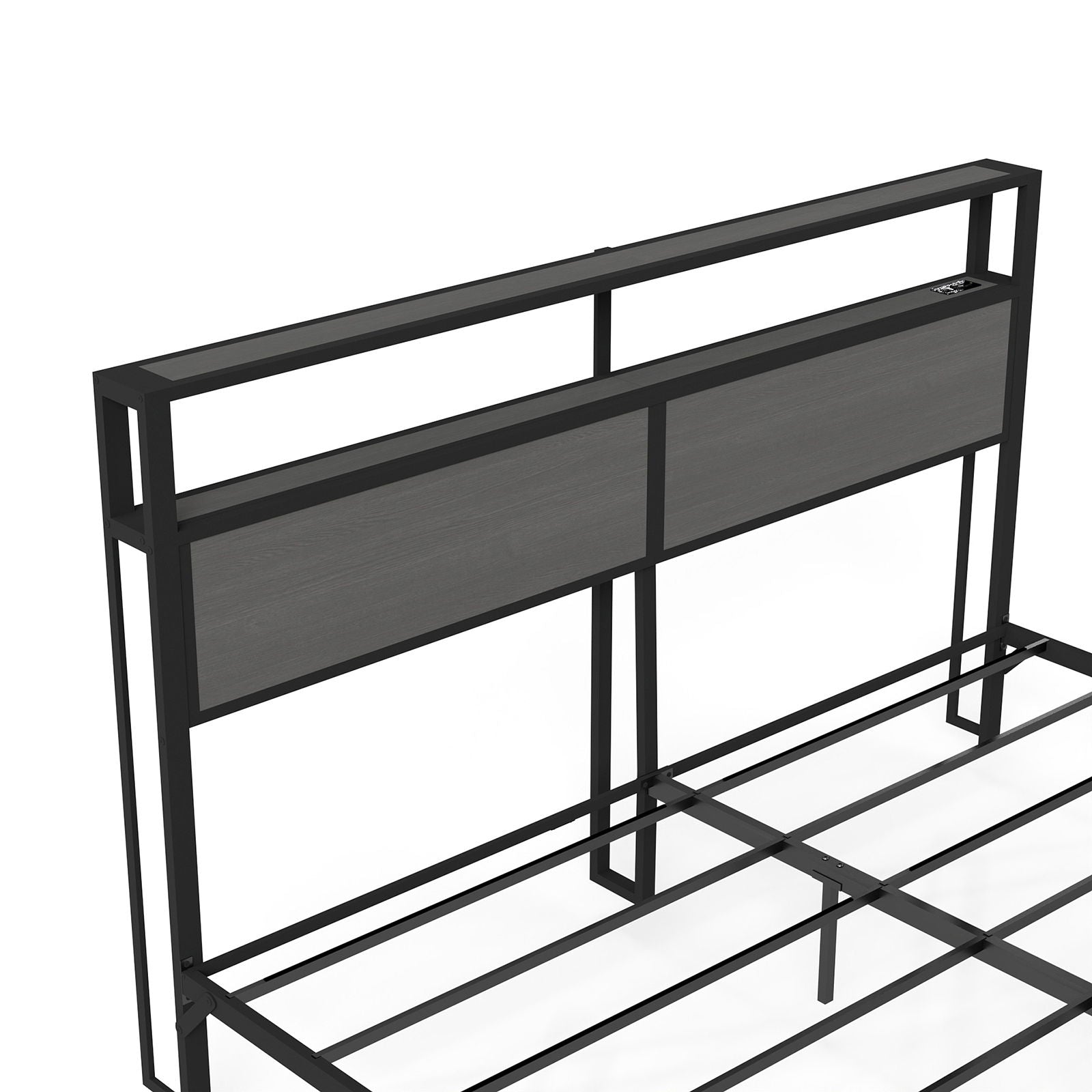 Bed Frame With Headboard, LED Lights & Charging Station