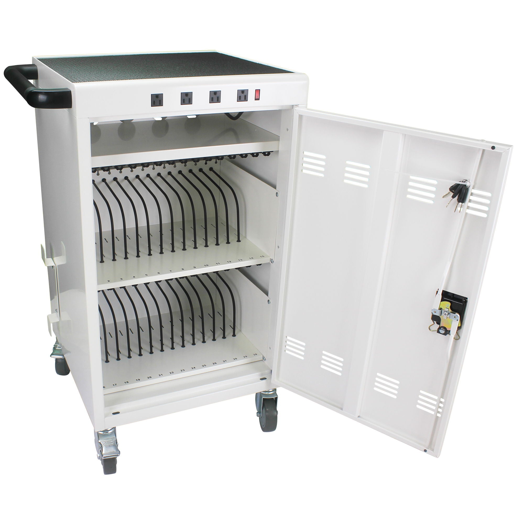 Mobile Charging Cart For Tablets Laptops 35, Device Capacity Matt Metal