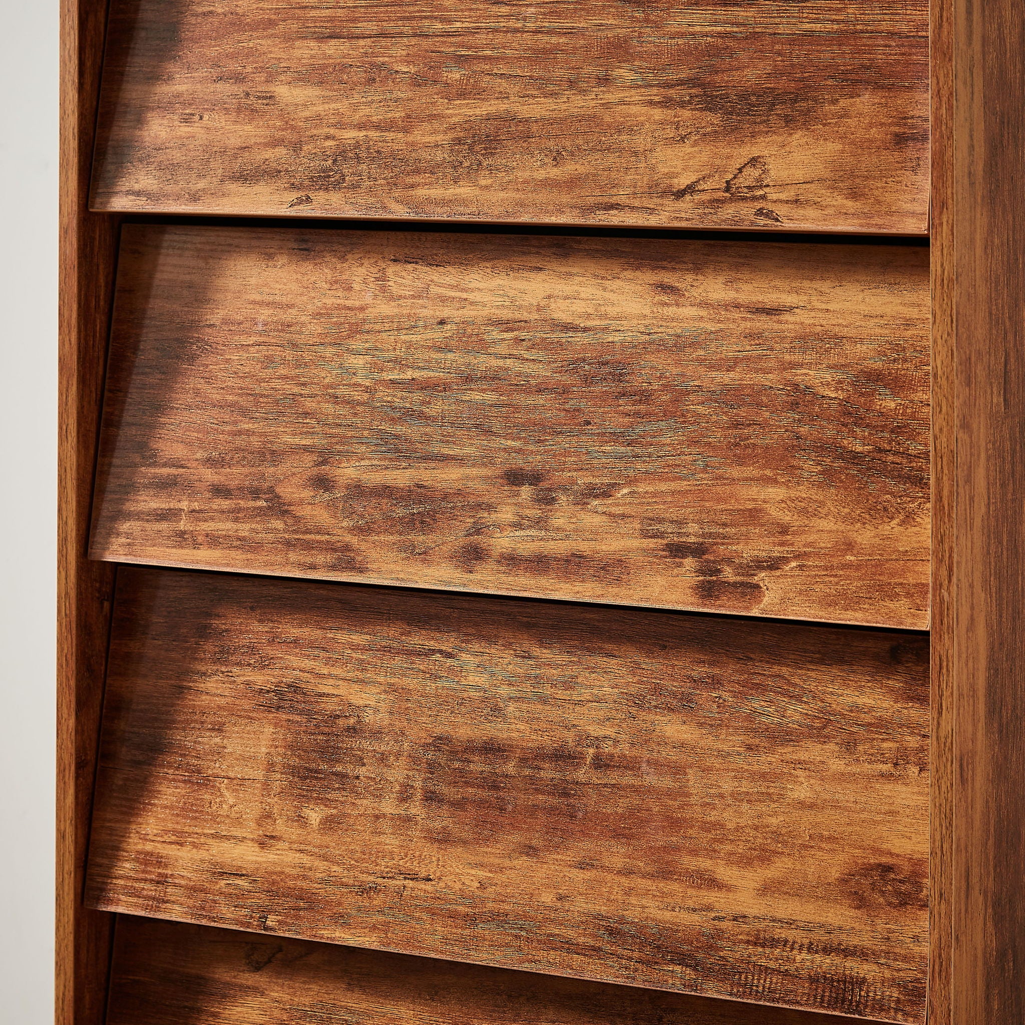 Vintage Style 4 Drawer Double Dresser With Bevel Design - Brown