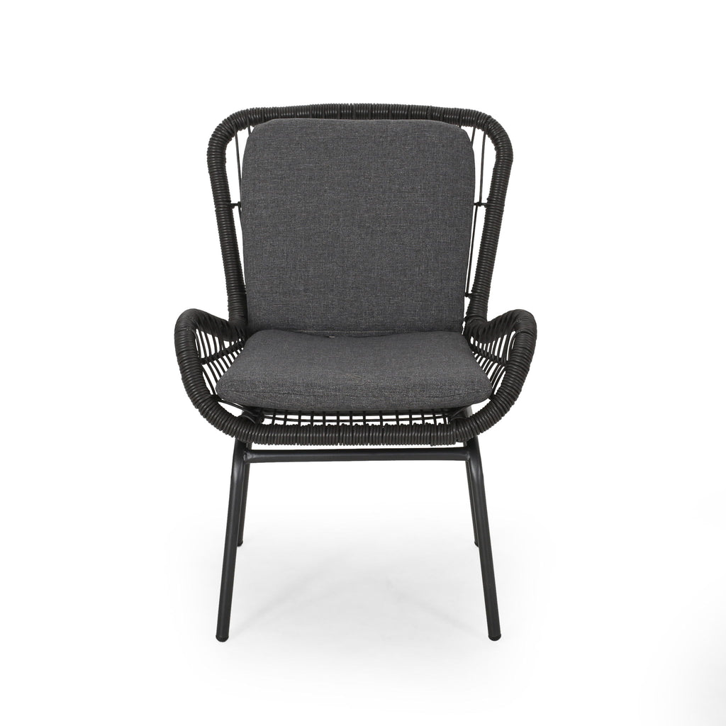 Outdoor Wicker Club Chair With Cushions (Set of 2)