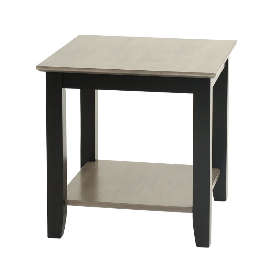 3 Piece Table Set With Open Shelf Storage, Includes Coffee, End & Console Table - Black / Black / Gray / Gray